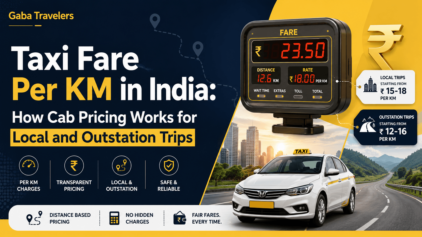Taxi Fare Per KM in India